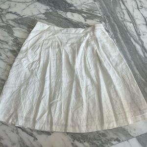 Brooks Brothers Irish linen white pleated skirt.